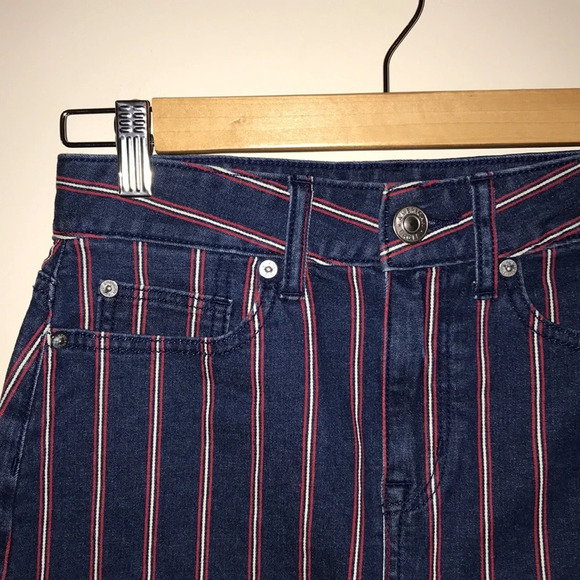 American Eagle Striped Jean Skirt - Picture 2 of 3
